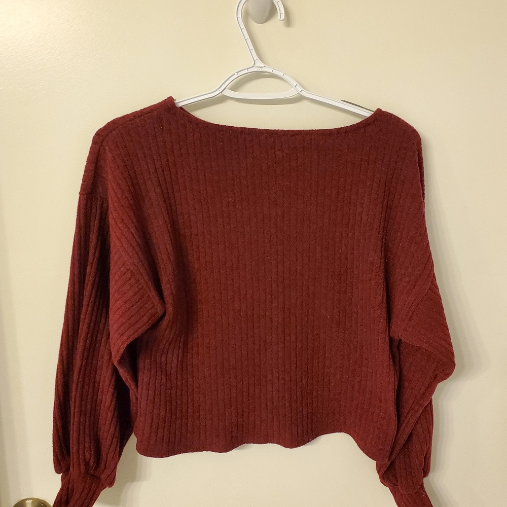 Red crop sweater